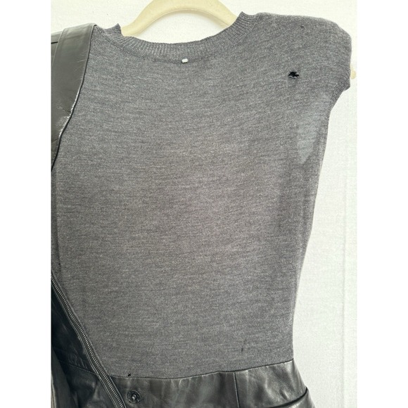 SPORTMAX Defile - Made In Italy‎ - Lamb Leather And Wool Dress Size 2 Flaws - Picture 4 of 11